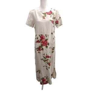 MATCH Dress Maxi Linen Floral USA Sz 10
